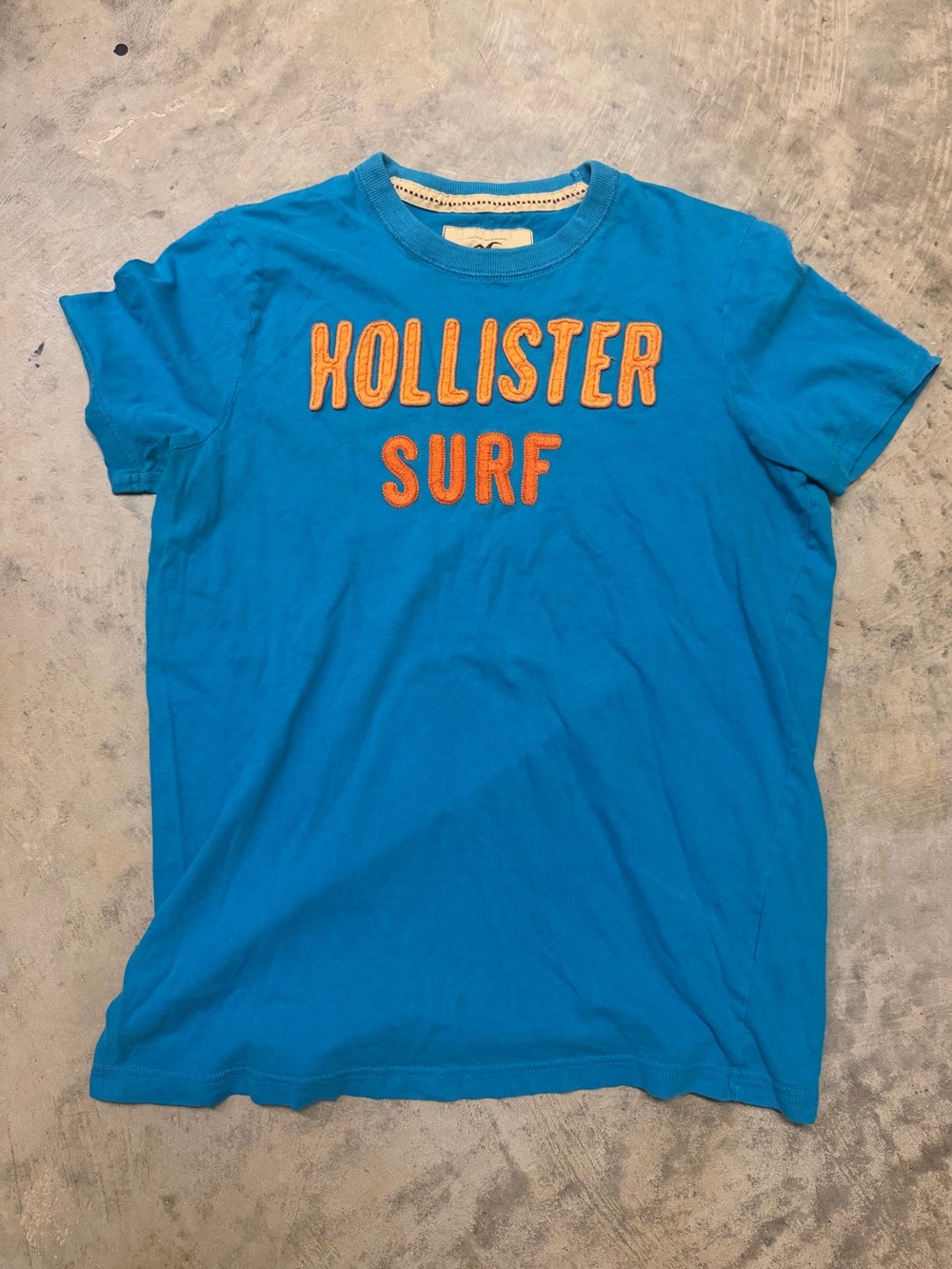 Hollister Teal 2000’s Blue Short-Sleeve 'Hollister Surf' Graphic Tee